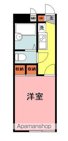 レオパレスハピネスⅡ(1K/1階)の間取り写真