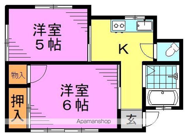 マツダハウス(2K/1階)の間取り写真