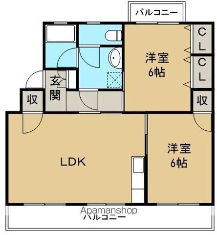 佐藤ハイツ(2LDK/3階)の間取り写真