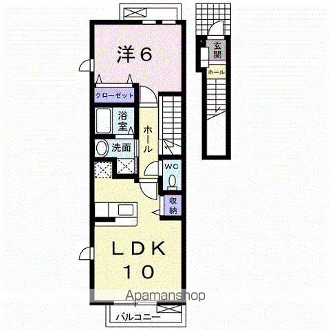フィオーレ・U(1LDK/2階)の間取り写真