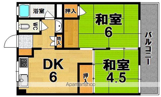 信貴川ハイツ(2DK/3階)の間取り写真