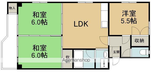 西沢ハイツ(3LDK/2階)の間取り写真