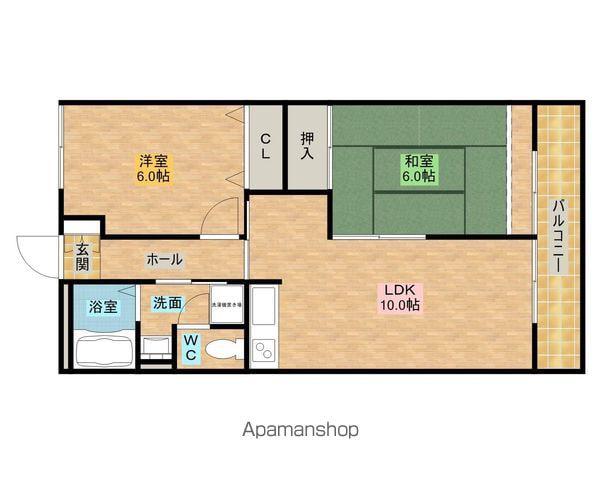 ドルチェⅡ(2LDK/2階)の間取り写真