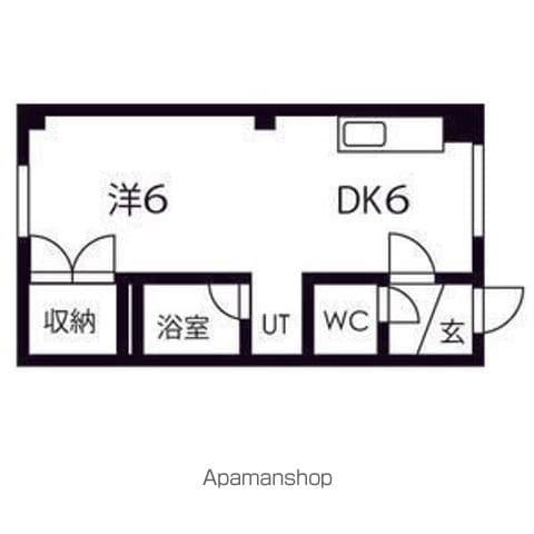 ローヤルハイツ南平岸A(1DK/4階)の間取り写真
