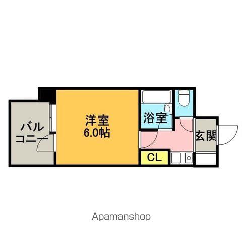 ピュアドーム博多アソシア(1K/6階)の間取り写真
