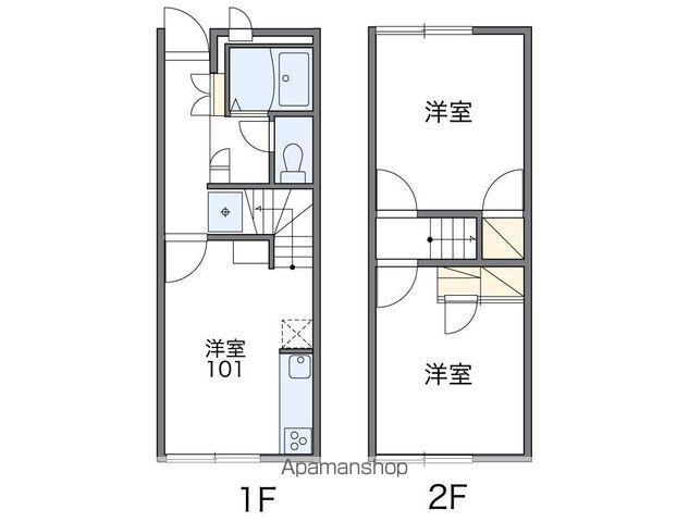 レオパレス室積Ⅱ(2DK/1階)の間取り写真