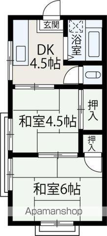 飯倉荘(2K/2階)の間取り写真