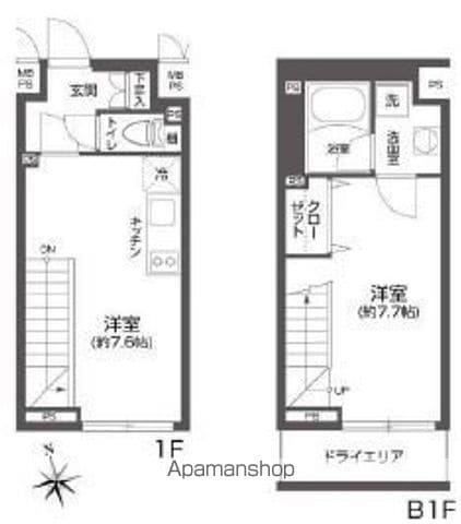 LEGALAND高円寺(1LDK/1階)の間取り写真