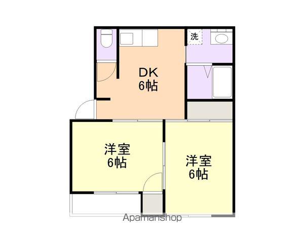 エンゼルハイツ宮原(2DK/2階)の間取り写真