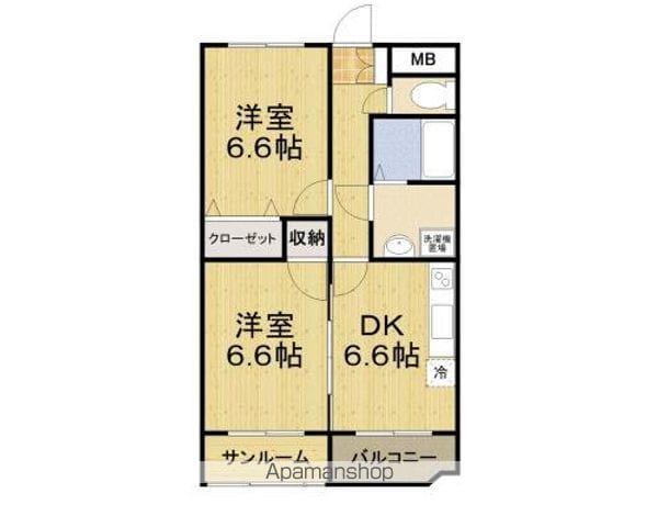 サンレモ(2DK/1階)の間取り写真