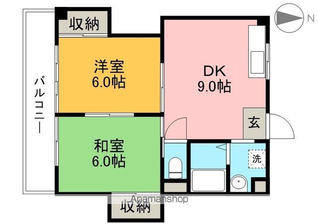 ルミエール高そね(2DK/2階)の間取り写真