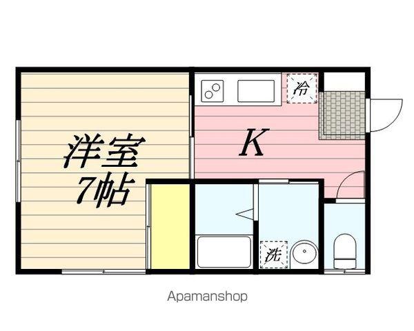 ロワールハイツⅡ(1K/1階)の間取り写真
