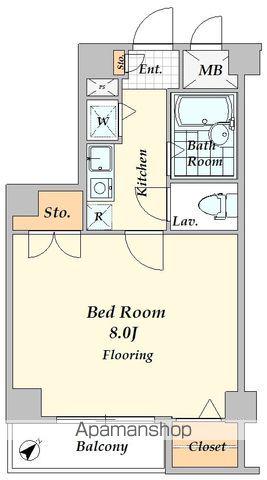 ドルチェ代々木(1K/4階)の間取り写真