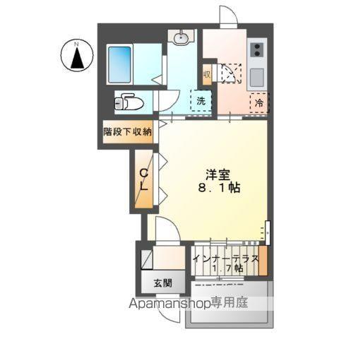カレント横浜白楽(1K/1階)の間取り写真