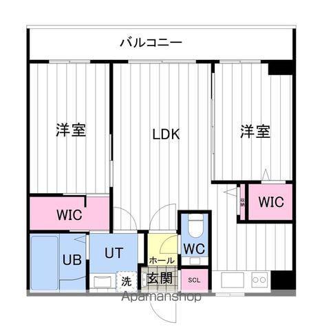 ONE YAMAHANA(2LDK/2階)の間取り写真