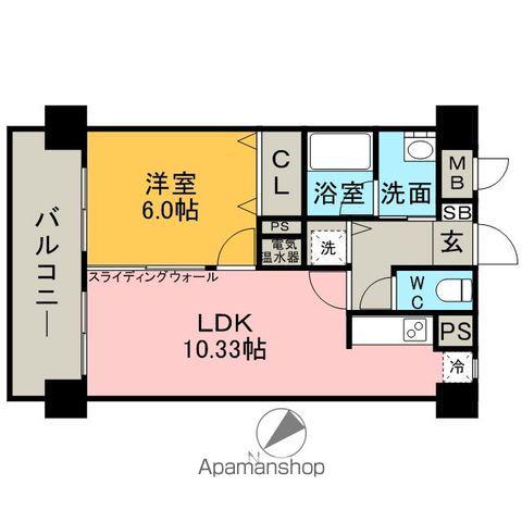 グランシャリオ住吉(1LDK/3階)の間取り写真