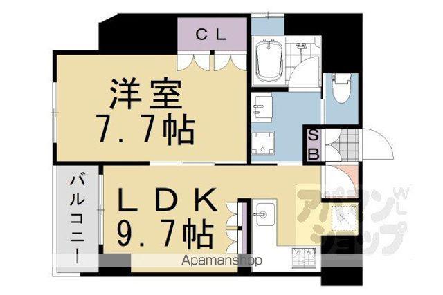 リーガル京都堀川五条通II(1LDK/5階)の間取り写真