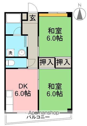 第3山崎マンション(2DK/4階)の間取り写真