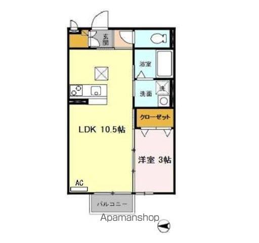 ジャスミンA(1LDK/1階)の間取り写真
