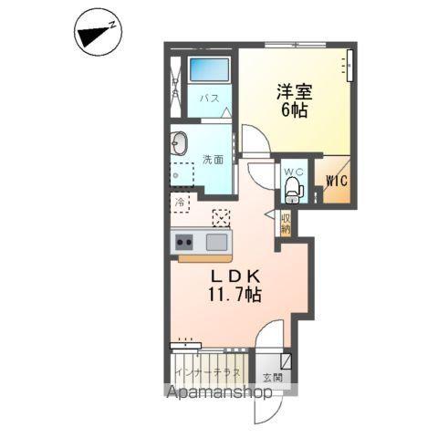 取手市寺田アパート(1LDK/1階)の間取り写真