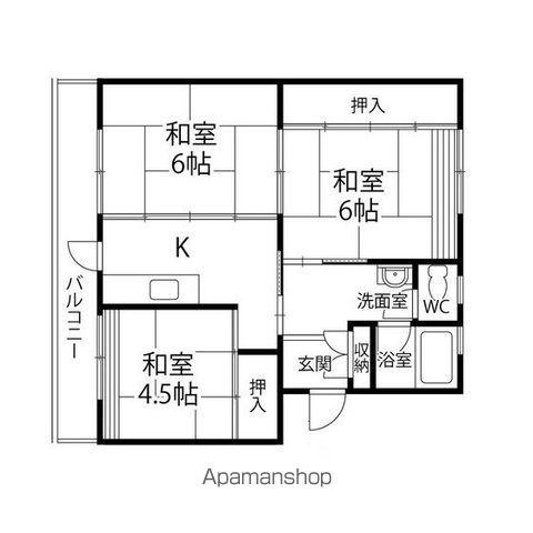 将監団地一街区12号棟(3K/5階)の間取り写真