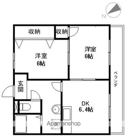 メゾンKS(2DK/3階)の間取り写真