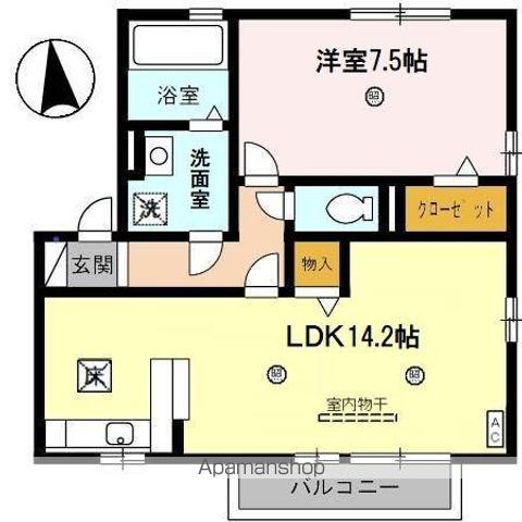 リビングタウン福A棟(1LDK/1階)の間取り写真
