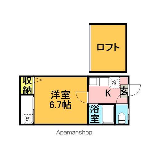 ポラリス高宮Ⅰ(1K/1階)の間取り写真