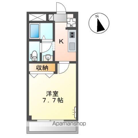 ルビコン(1K/1階)の間取り写真