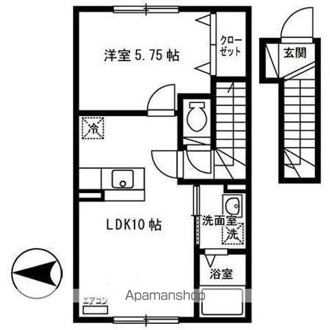 コンフォート(1LDK/2階)の間取り写真
