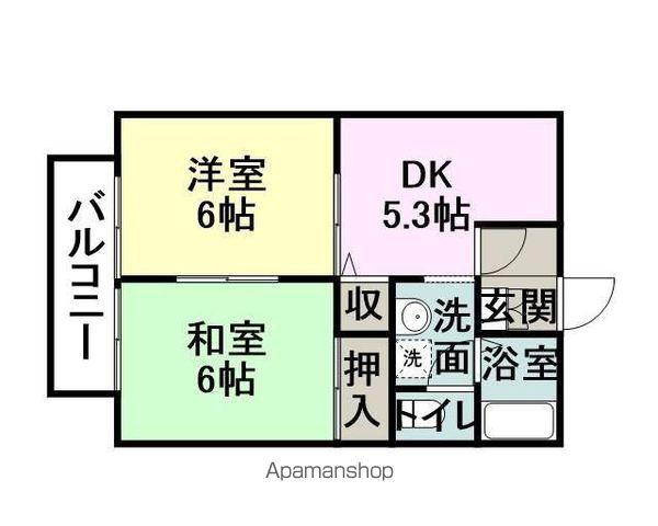 ファミーユ八分字(2K/1階)の間取り写真