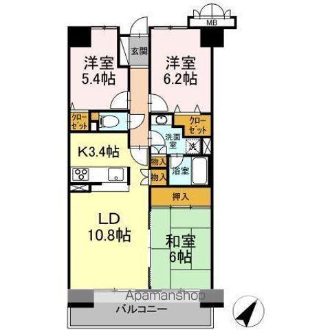 レールシティ桃見台(3LDK/9階)の間取り写真