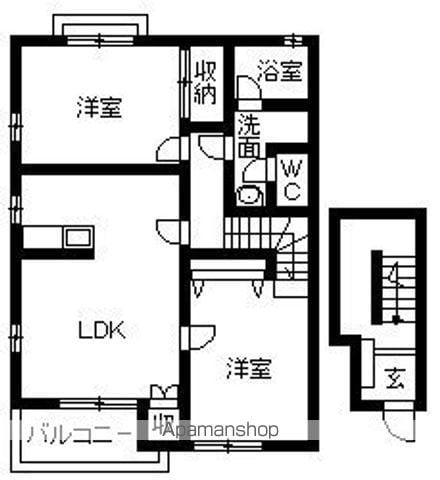 LIFE館ボナール(2LDK/2階)の間取り写真