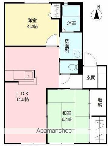 VEGASⅠ(2LDK/2階)の間取り写真