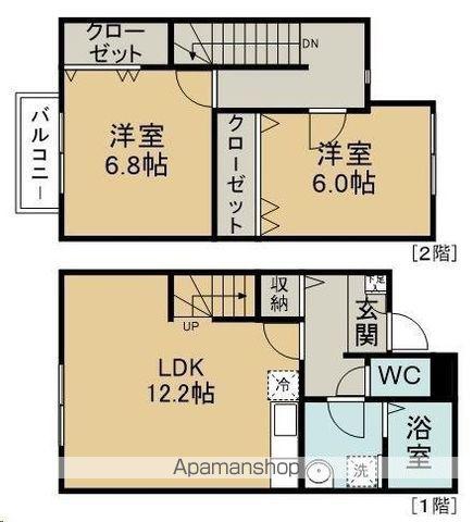 アスピリア ディアマンテ(2LDK/1階)の間取り写真