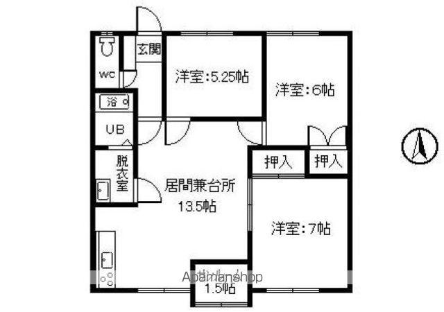 リバーサイドハウスⅢ(3LDK/2階)の間取り写真