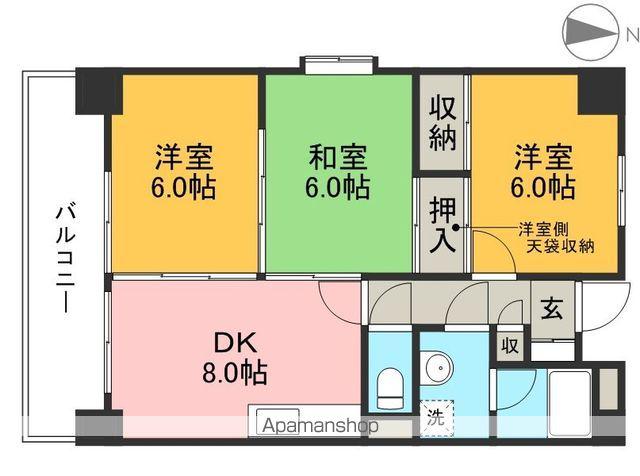 レジデンス扇(3DK/2階)の間取り写真