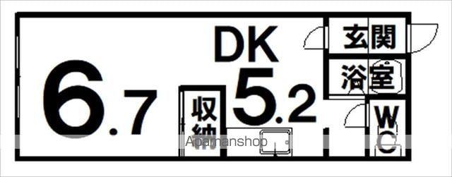 リーナハウス(1DK/1階)の間取り写真