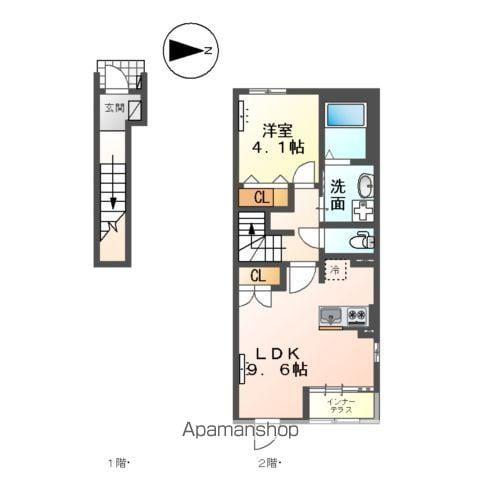 ヴェルジェⅩ(1LDK/2階)の間取り写真