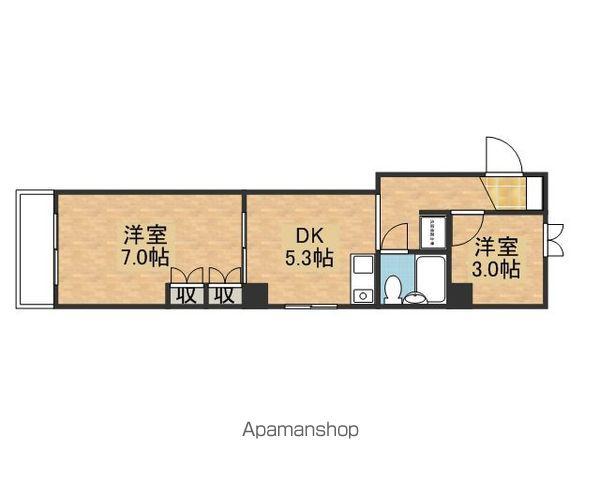 北原ビル(1SDK/6階)の間取り写真