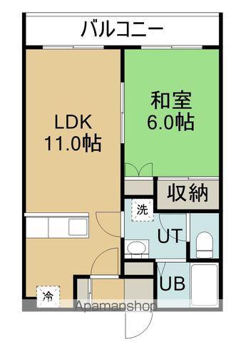 本町ハイツタイプⅠ(1LDK/2階)の間取り写真