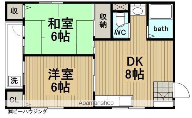 木田ビル(2DK/3階)の間取り写真