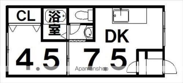 コスモハイツC棟(1DK/2階)の間取り写真