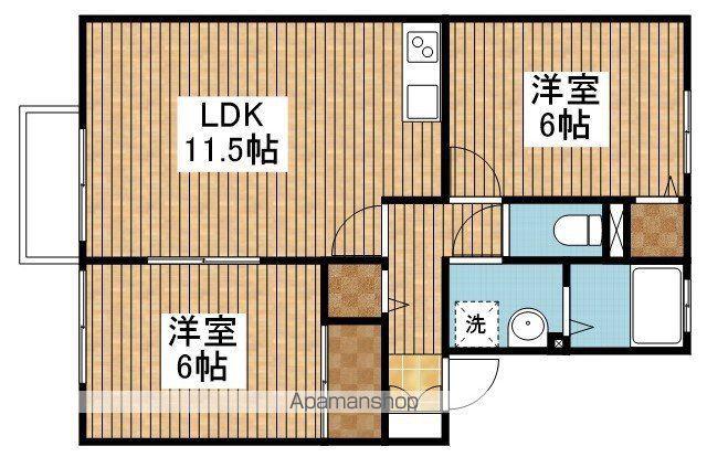 セゾン・ド・マリッジC棟(2LDK/2階)の間取り写真