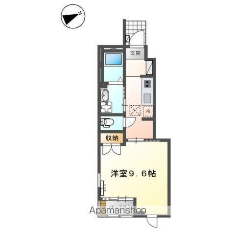 グロワールⅡ(1K/1階)の間取り写真