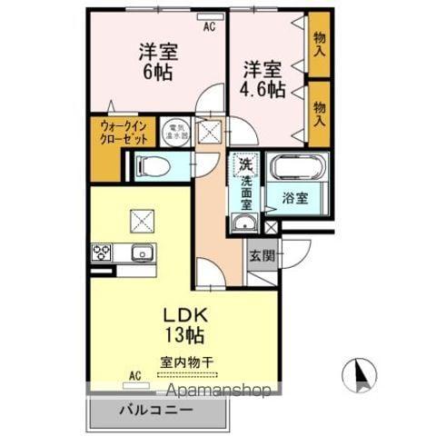 エミネンスA棟(2LDK/1階)の間取り写真