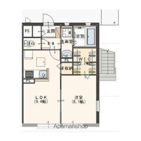 グレイス植上(1LDK/1階)の間取り写真