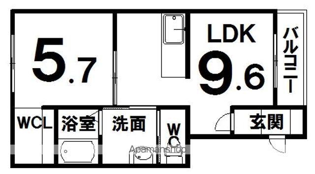 AYA GARDEN(1LDK/1階)の間取り写真