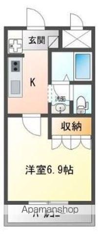 グランセ田宮Ⅱ(1K/2階)の間取り写真