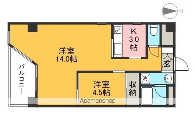 HABIT南棟(2K/2階)の間取り写真